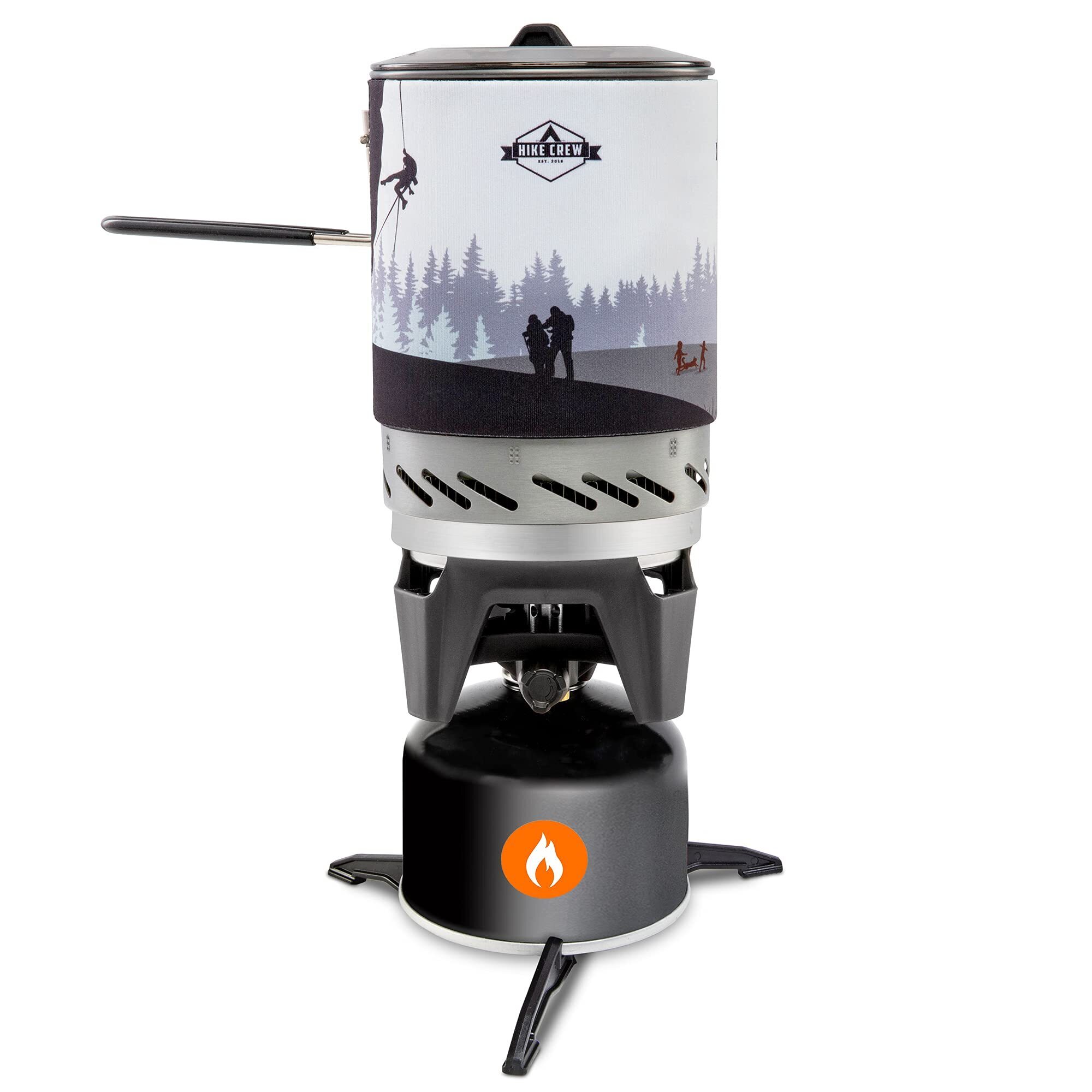 Hike Crew Portable Stove & Cooking System with 1L Pot, Compact Propane Stove Cooktop with Handle